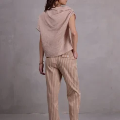 Feline bruin gestreepte top