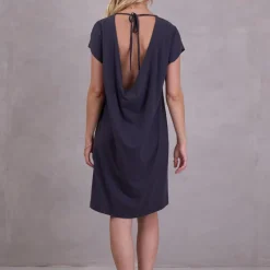 Fenise charcoal jurk met open rug