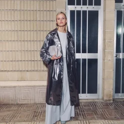 Ferdi silver trench coat