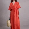 Ferel jurk in flame Tencel
