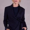 Fernando geknoopte blazer in night blue
