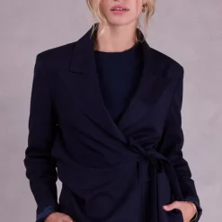 Fernando geknoopte blazer in night blue