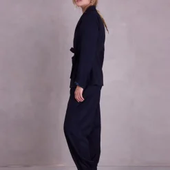 Fernando geknoopte blazer in night blue