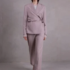 Fernando taupe geknoopte blazer