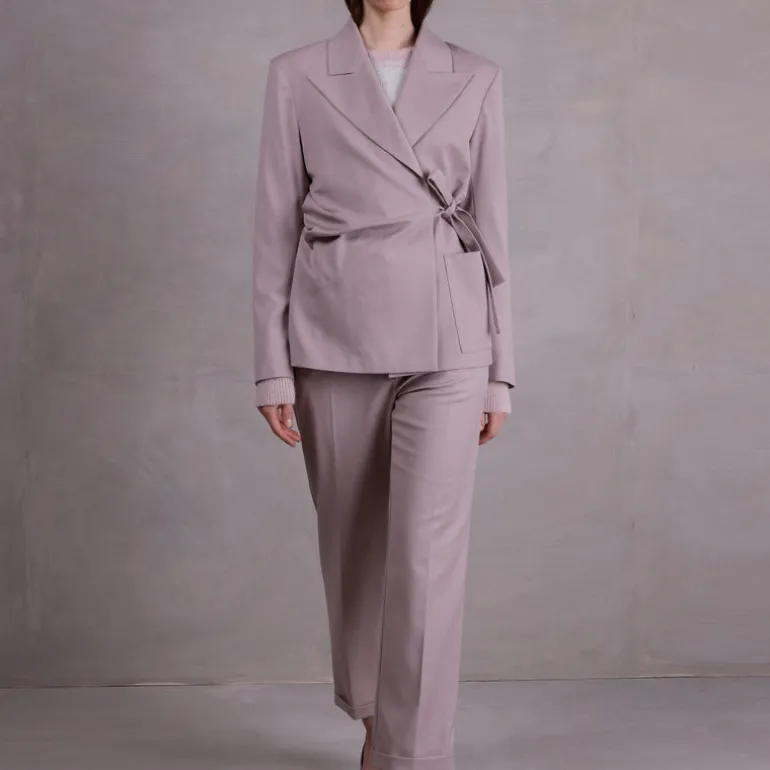 Fernando taupe geknoopte blazer