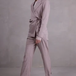 Fernando taupe geknoopte blazer