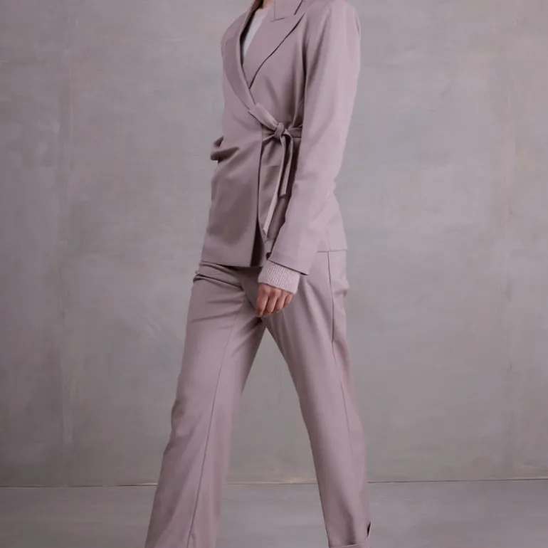 Fernando taupe geknoopte blazer