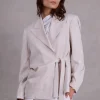 Fernando vanille geknoopte blazer