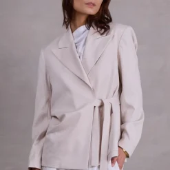 Fernando vanille geknoopte blazer