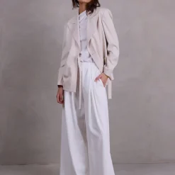 Fernando vanille geknoopte blazer