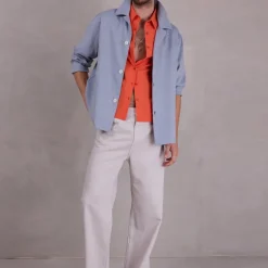 Ferre vest in dusk blue herringbone