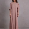 Fibe jurk in pink sand