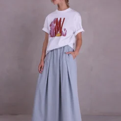 Fieke rok in misty blue