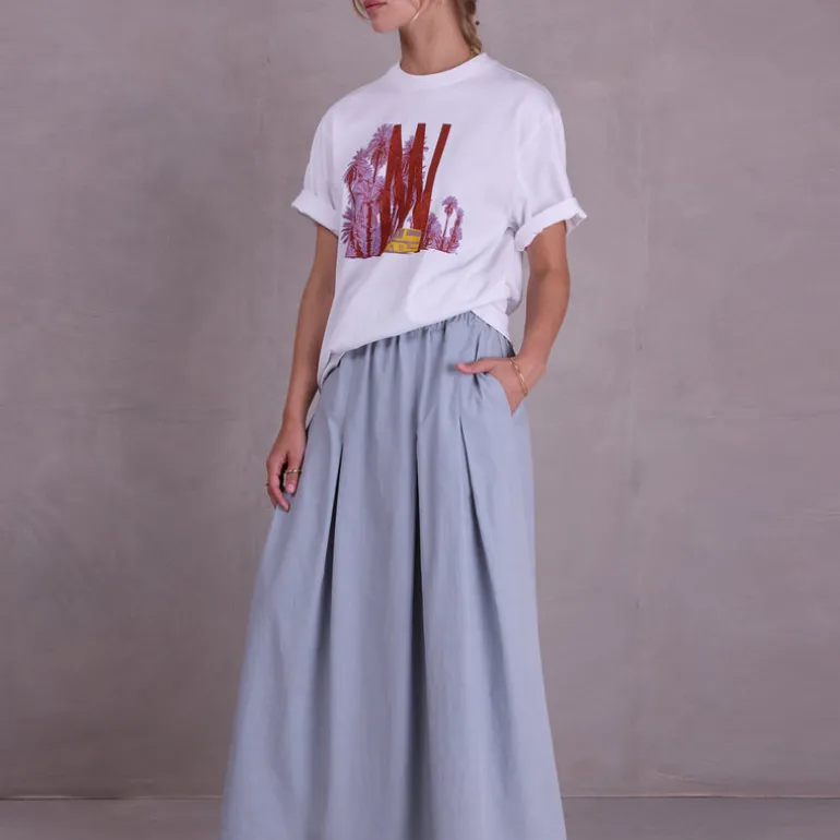 Fieke rok in misty blue