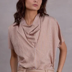 Filipa bruin gestreepte blouse