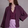 Flenn kimono in aubergine Tencel
