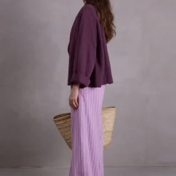 Flenn kimono in aubergine Tencel