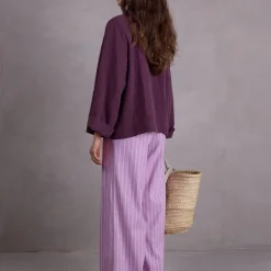 Flenn kimono in aubergine Tencel