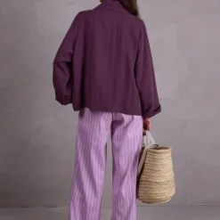 Flenn kimono in aubergine Tencel
