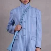 Flint vest in powder blue stripes