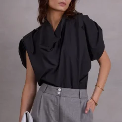 Flora antraciete blouse