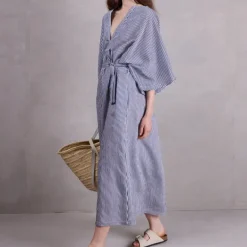 Freya jurk in navy stripes