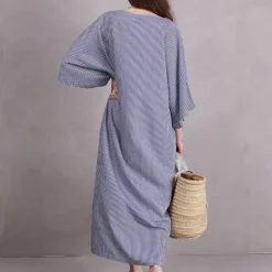 Freya jurk in navy stripes