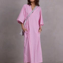 Freya jurk in pink stripes