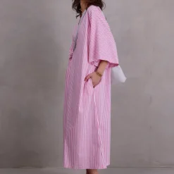 Freya jurk in pink stripes
