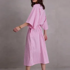 Freya jurk in pink stripes