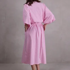 Freya jurk in pink stripes