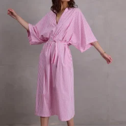 Freya jurk in pink stripes