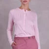 Frouke roze pointelle jersey T-shirt