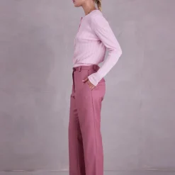 Frouke roze pointelle jersey T-shirt
