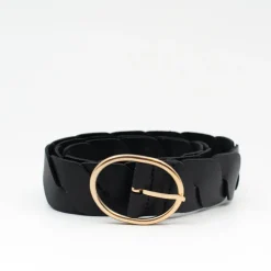 Gevlochten zwarte riem