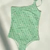 Groen asymmetrisch badpak