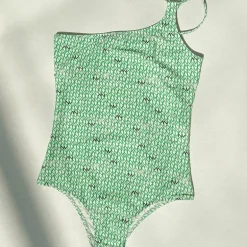 Groen asymmetrisch badpak