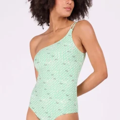 Groen asymmetrisch badpak