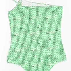 Groen asymmetrisch badpak
