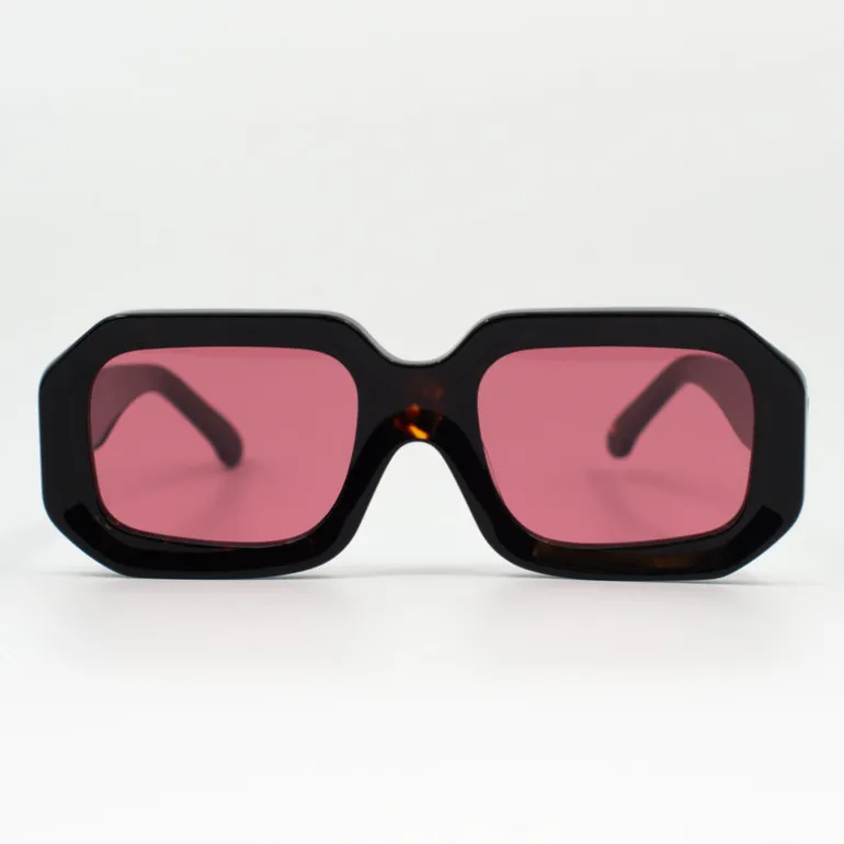Jackie zonnebril in dark tortoise / cherry