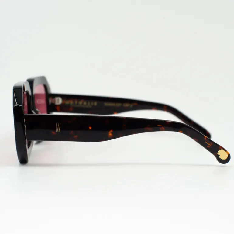 Jackie zonnebril in dark tortoise / cherry