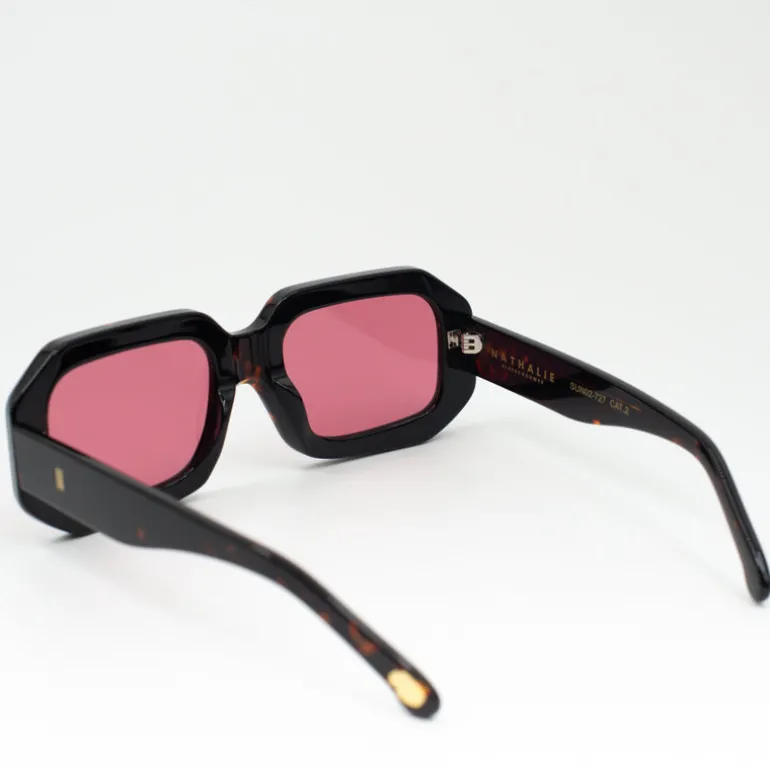 Jackie zonnebril in dark tortoise / cherry