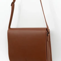 Medium crossbody handtas in cognac nappaleer