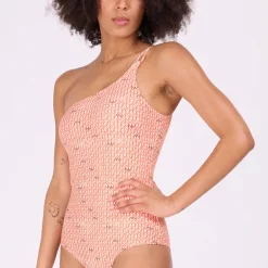 Oranje asymmetrisch badpak