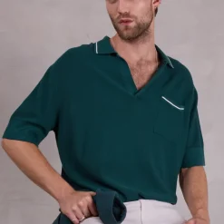 Osaka polo in evergreen