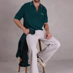 Osaka polo in evergreen