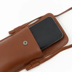 Smartphone bag in cognac nappaleer