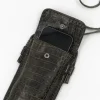 Smartphone bag in croco black olive