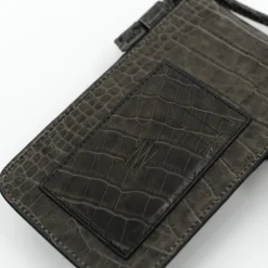 Smartphone bag in croco black olive