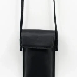 Smartphone bag in zwart nappaleer